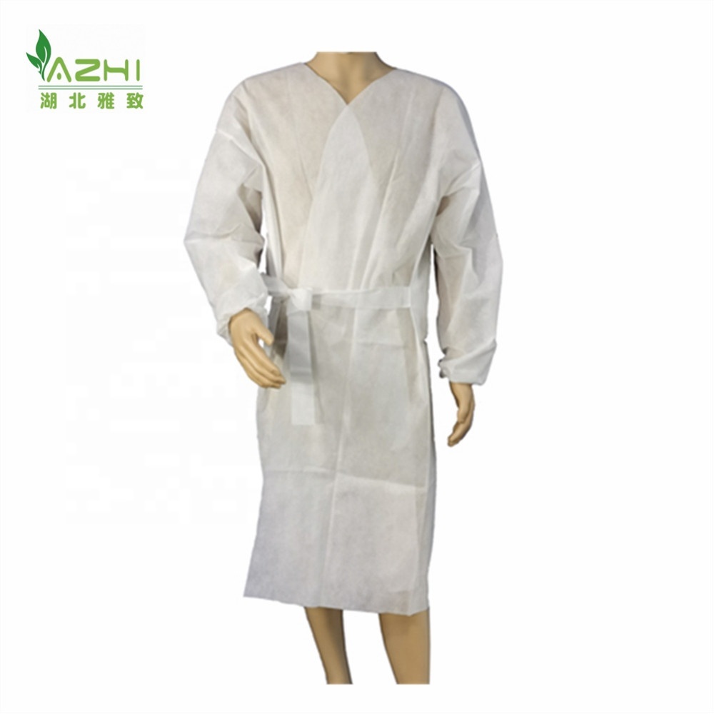 Hot Selling Disposable Robe Gown Non Woven Soft Sauna Room Spa Gowns Waist Band