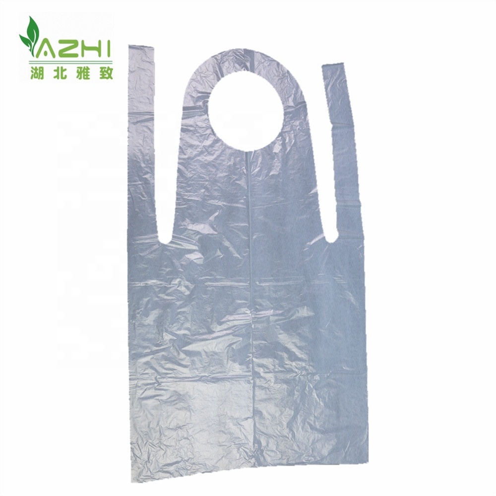 Family Use Disposable PE Apron Dress Waterproof Blue Plastic Hangon Aprons Bistro Apron