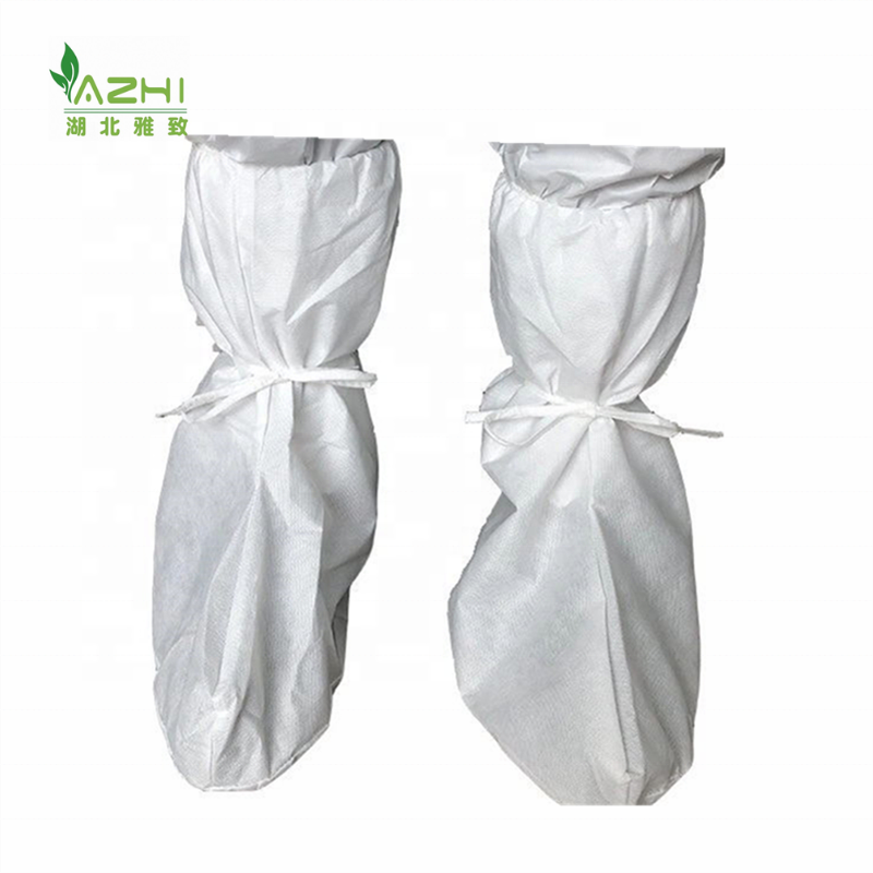 Factory price white non woven disposable boot cover with tie