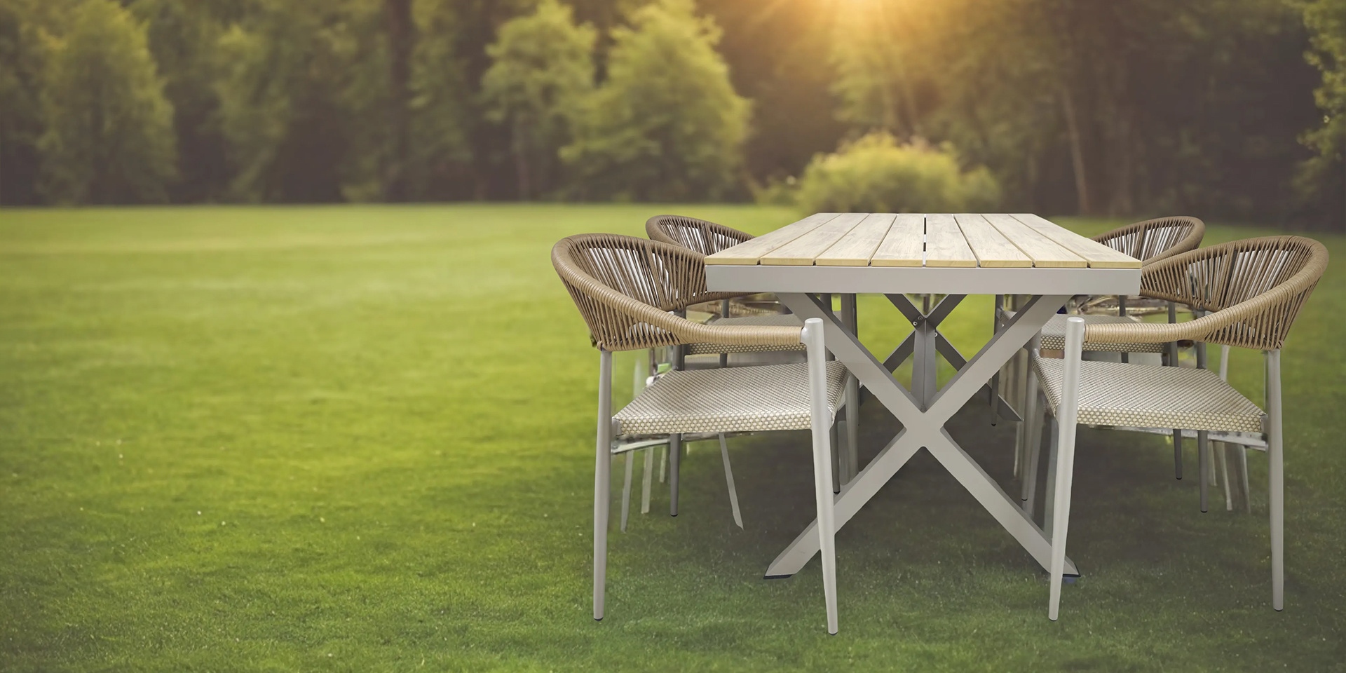 Outdoor dining table and chairs
