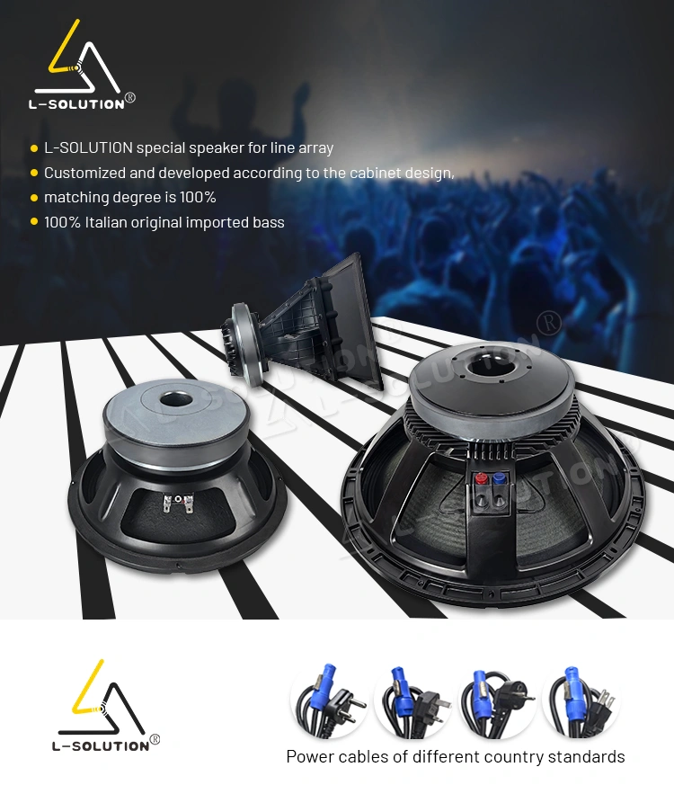 the combination of L-solution line array speakers HDL20 and HDL18 adopts Italian imported speakers units and 100% tailor-made cabinet structure