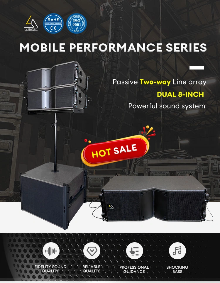 K210 Mobile Performance Series: A compact passive two-way line array with dual 8-inch drivers delivering powerful, high-output sound reinforcement.