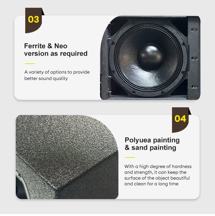 Available in ferrite or neodymium magnet versions with customizable options for optimized sound quality, and finished with durable polyurea or sand-textured paint, this system offers exceptional hardness, strength, and long-lasting aesthetic appeal.