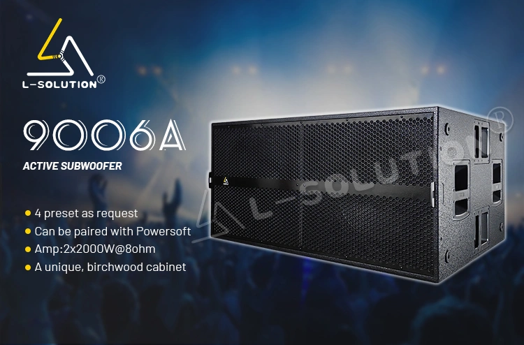 This amplifier 9006A features 4 customizable presets, compatibility with Powersoft systems, a 2x2000W@8ohm power output, and a uniquely designed birchwood cabinet.