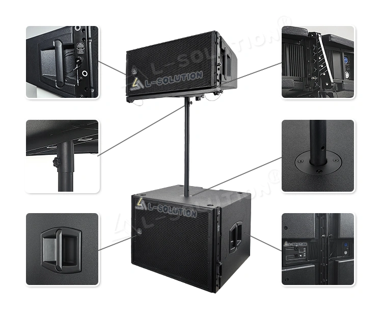 Close up of the combination of line array HDL20&HDL18 from different angles