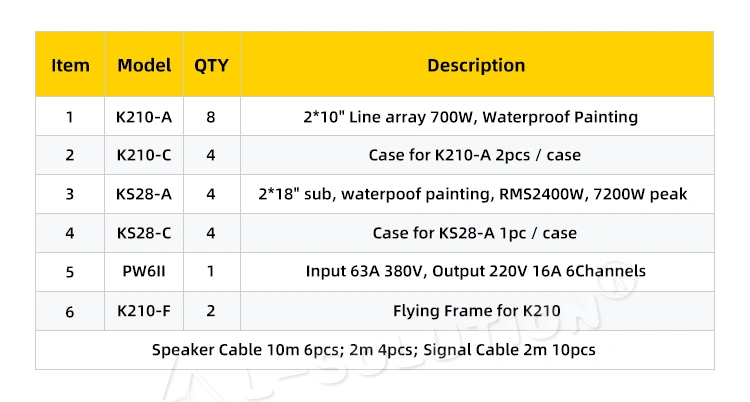 line array system K210 Description
