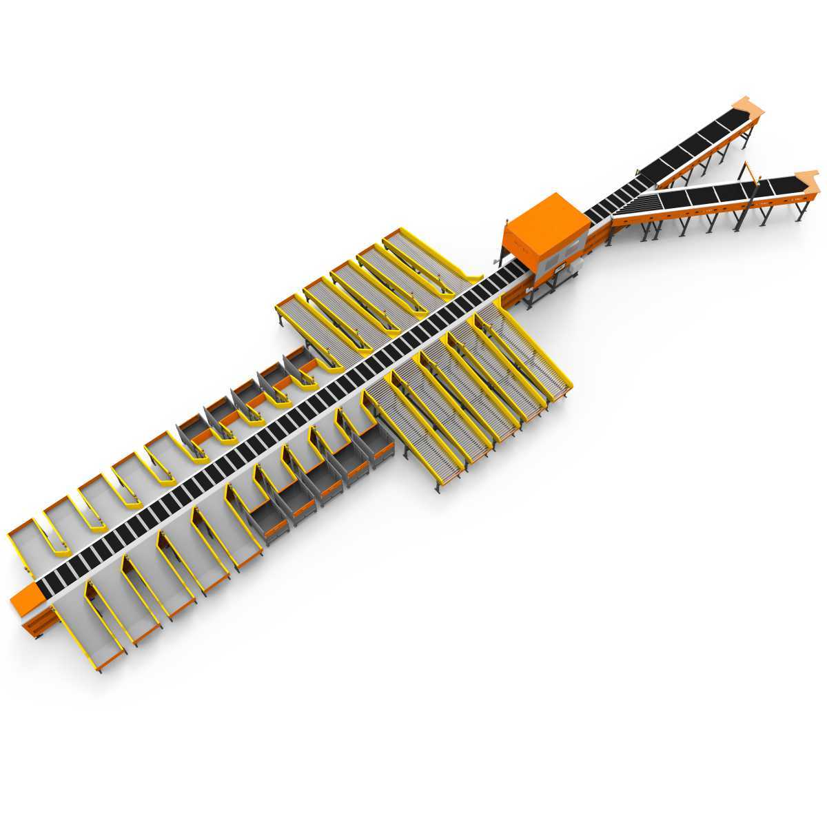 Straight Belt Conveyor System with DWS Intelligent Dimension Weighing Scanning