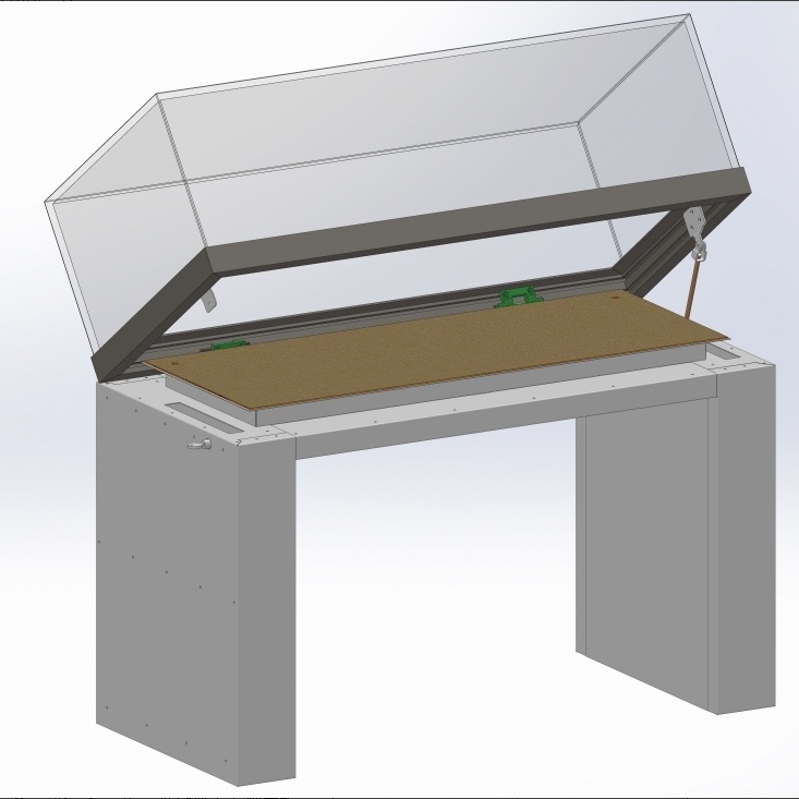 T100 2-sides Base Top-lift Table Display Case