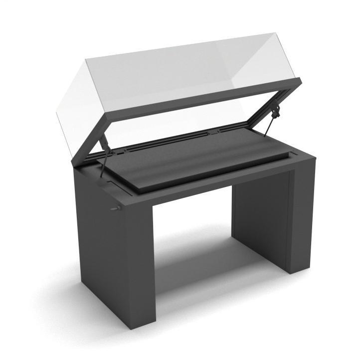 T100 2-sides Base Top-lift Table Display Case