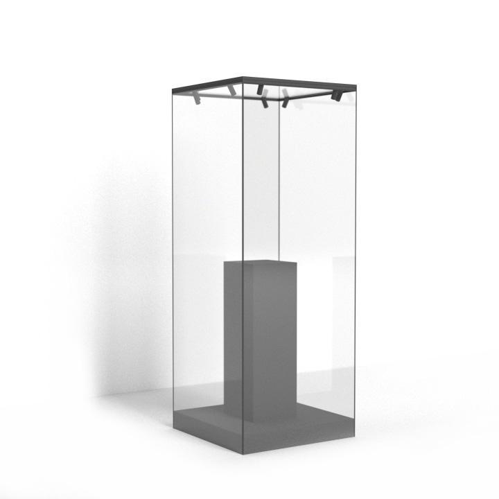 F210 Low-Base 5-Side Free-Standing Display Case