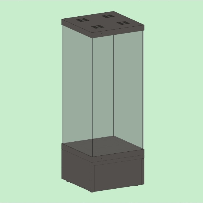 F100 Tall-Base 4-Side Free-Standing Display Case
