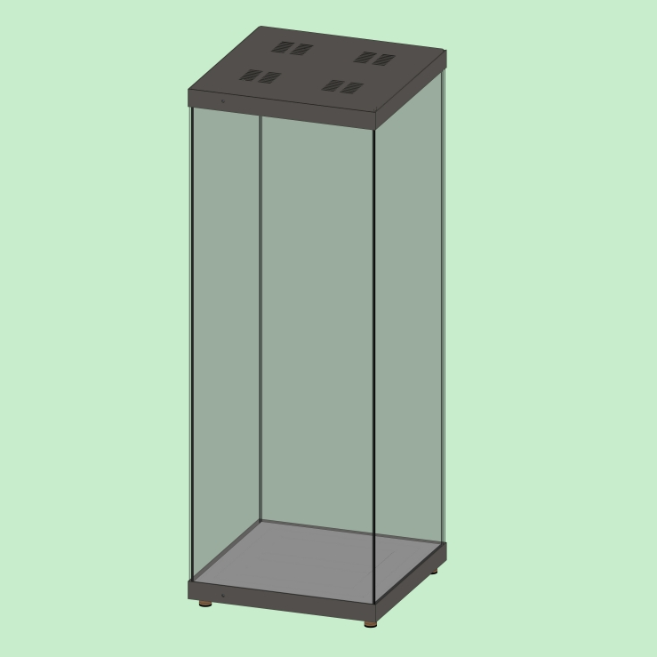 F200 Low-Base 4-Side Free-Standing Display Case