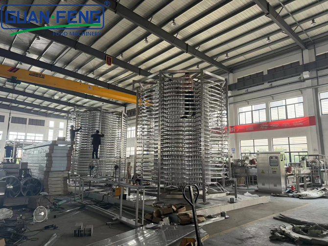Freezing technology of spiral freezer