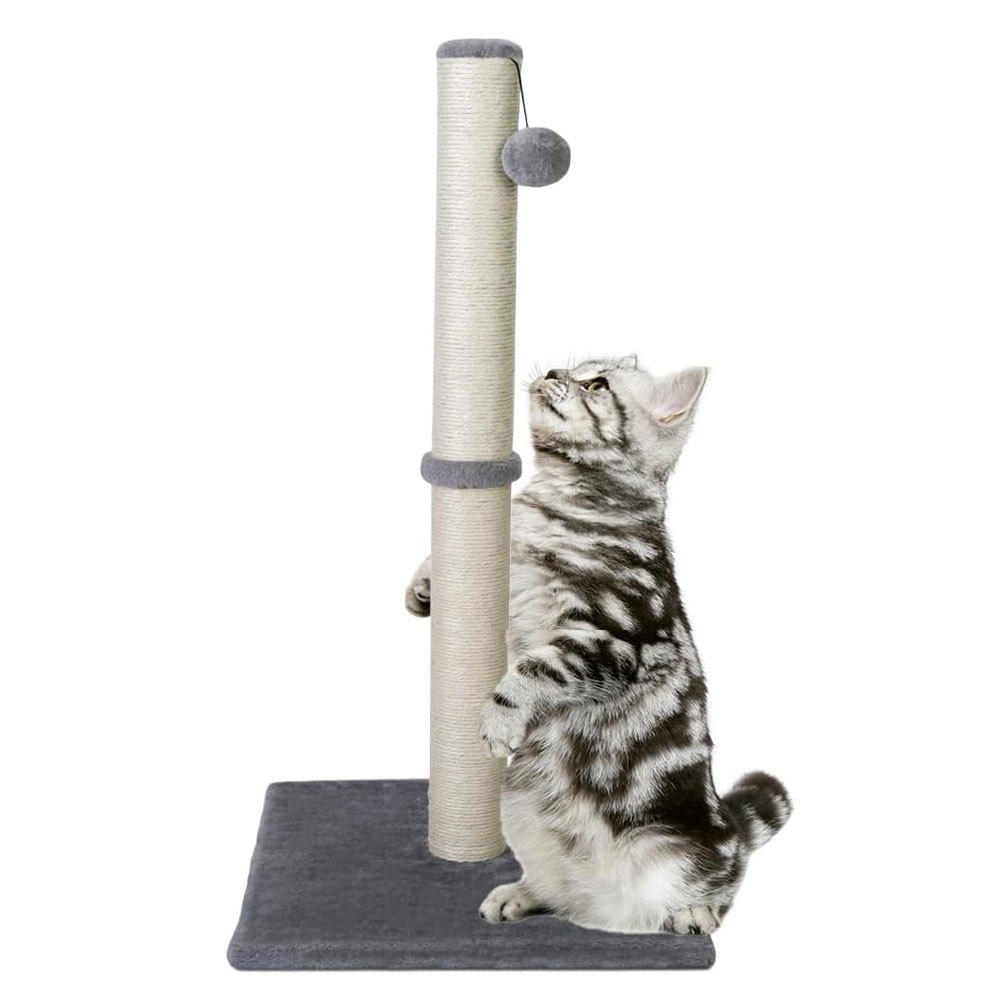32" Tall Cat Scratching Post for Indoor Cats Scratch Post Cat Scratcher with Natural Sisal Rope and Stable Heavy Base