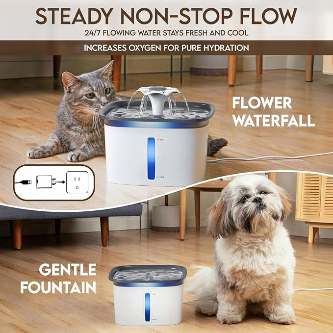 95oz/2.8L Automatic Cat Water Fountain Dog Water Dispenser