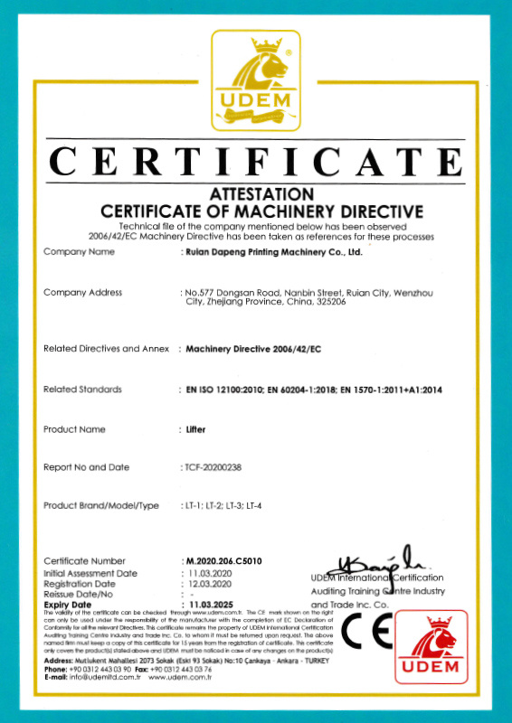 New CE marking document for paper unloaders2