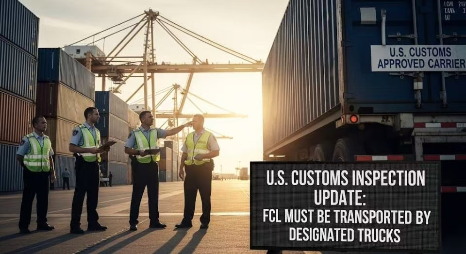 U.S. Customs Inspection Update: FCL Must Be Transported by Designated Trucks