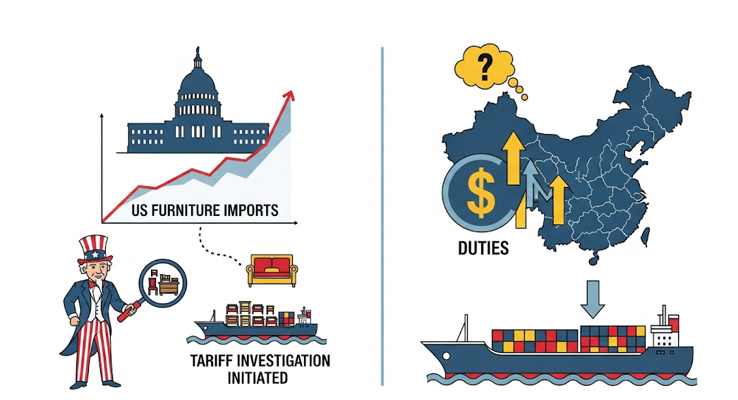 🚨 U.S. Launches Tariff Investigation on Imported Furniture: China–U.S. Trade May Face 25%–50% Duties