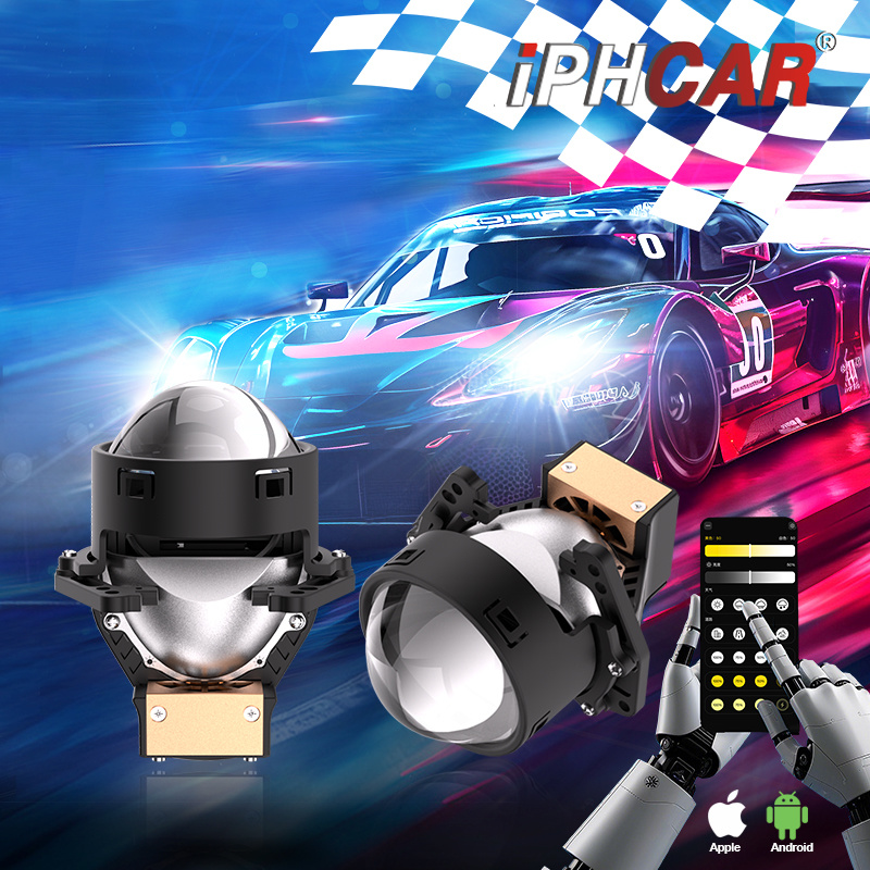 IPHCAR P10R-APP Smartphone Controlled Bi-LED Projector