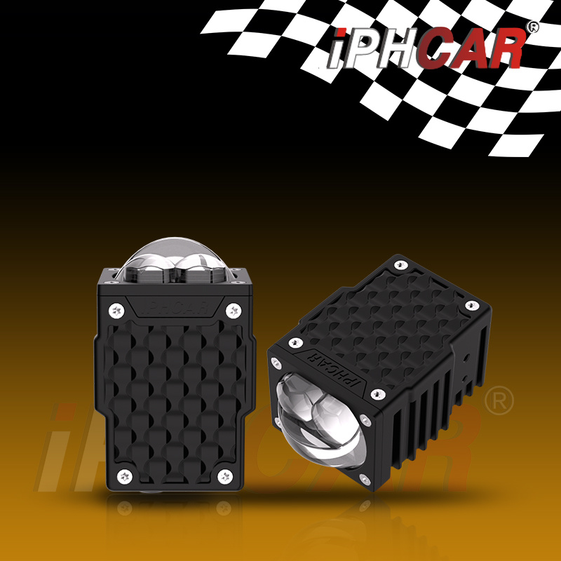IPHCAR LED Car Driving Spotlight Dual Color Headlights Grille Lights A-Pillar Lights