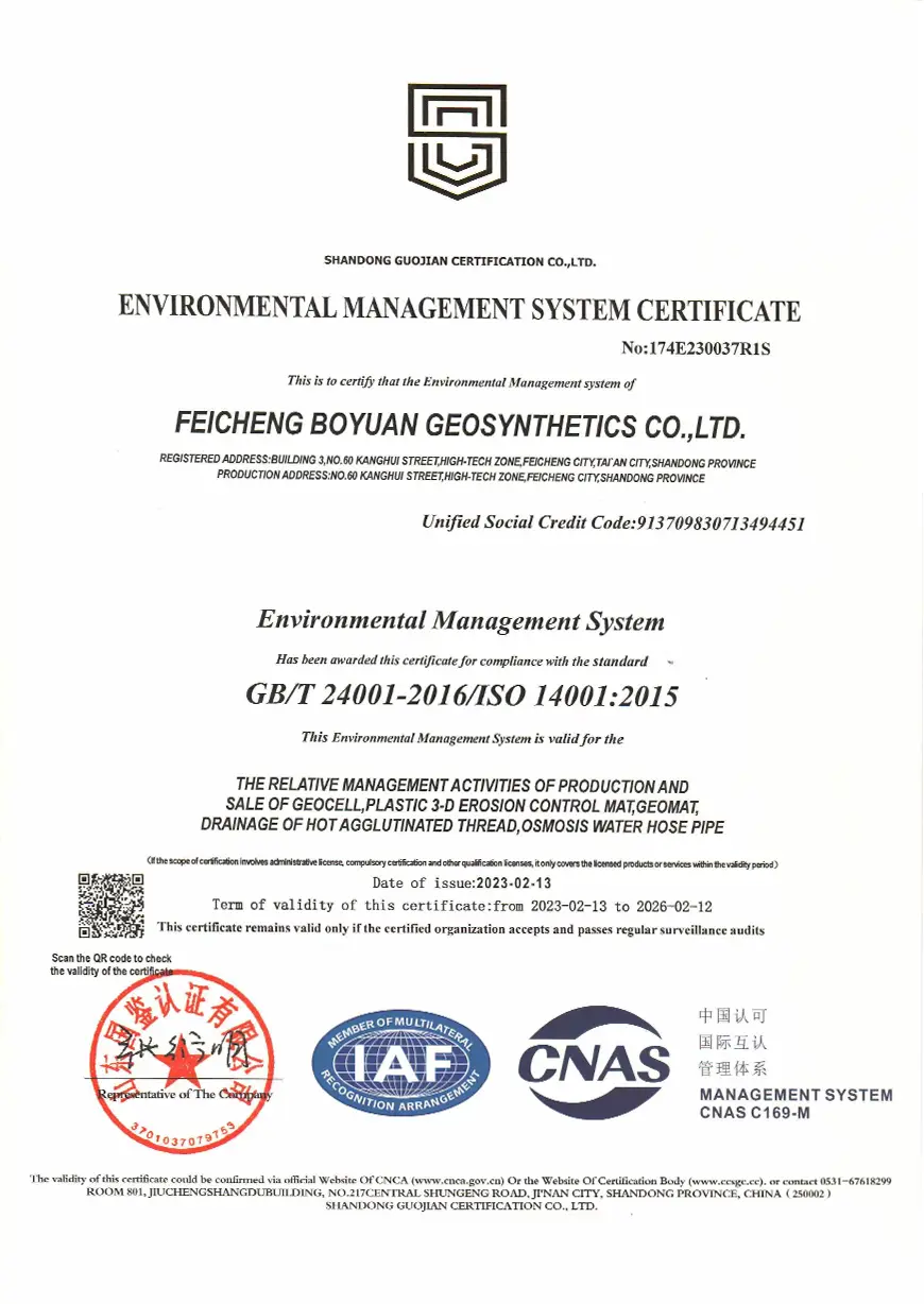 ENVIRONMENTAL MANAGEMENT SYSTEM CERTIFICATE ENVIRONMENTAL MANAGEMENT SYSTEM CERTIFICATE