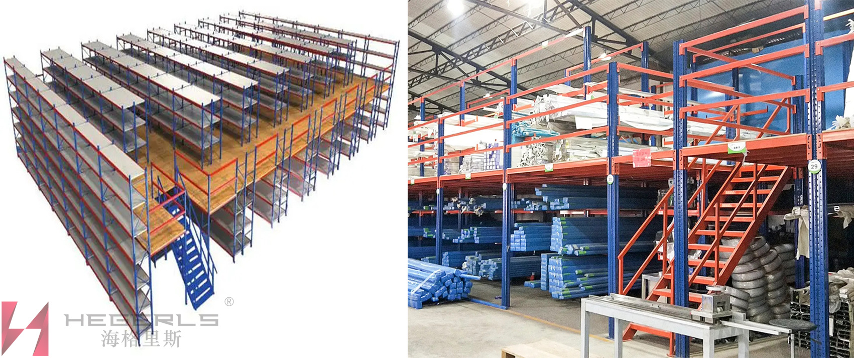 Warehouse Mezzanine Platform for Hardware Storage