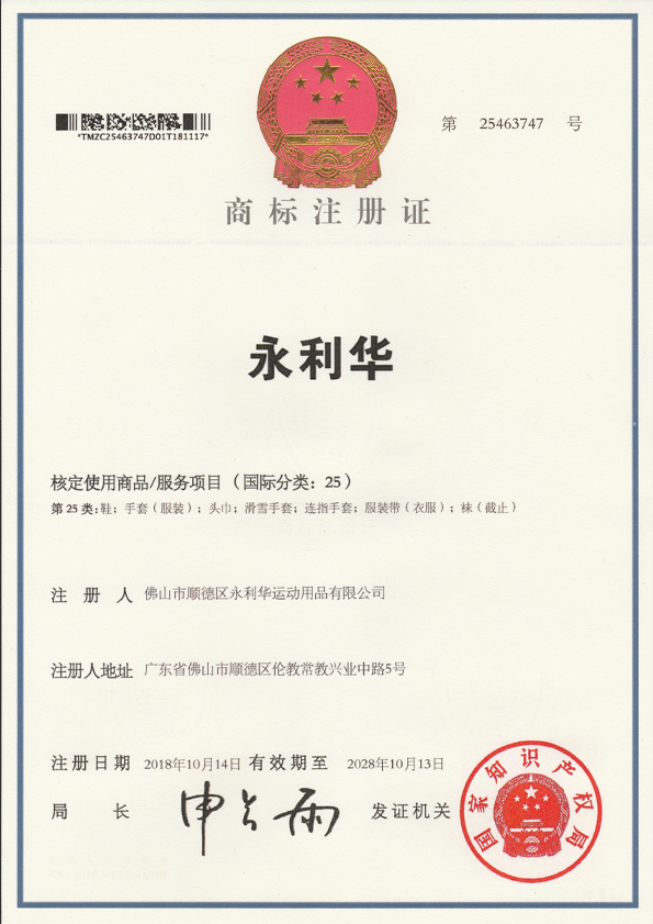 Trademark Registration Certificate