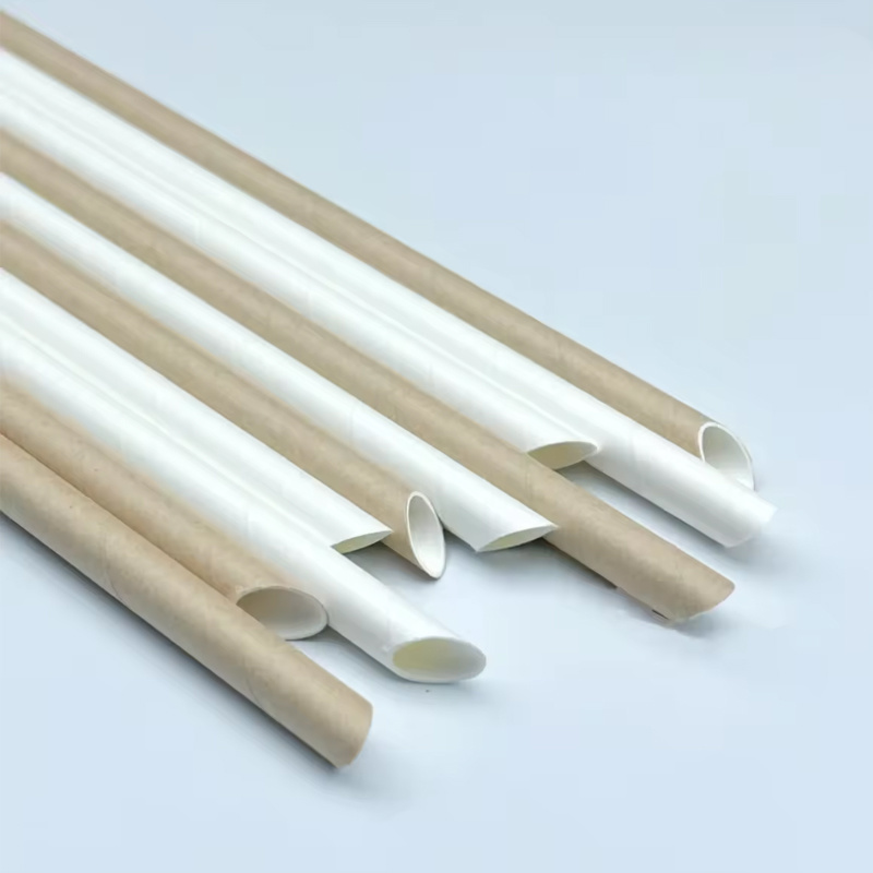 Disposable Eco-Friendly Biodegradable Paper straws Drinking Straws paper boba straw with wrap paper