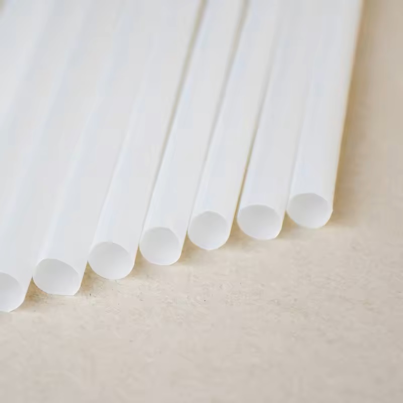 Environmentally friendly custom logo nature white drinking for milktea bamboo fiber straws