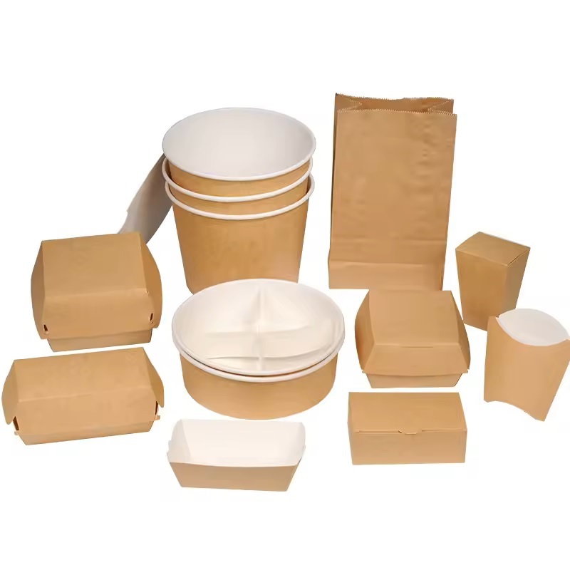 Customized Lunch Paper Box Take out Fried Chicken Nuggets Wings Ships Takeaway Hot Fast Food Packaging