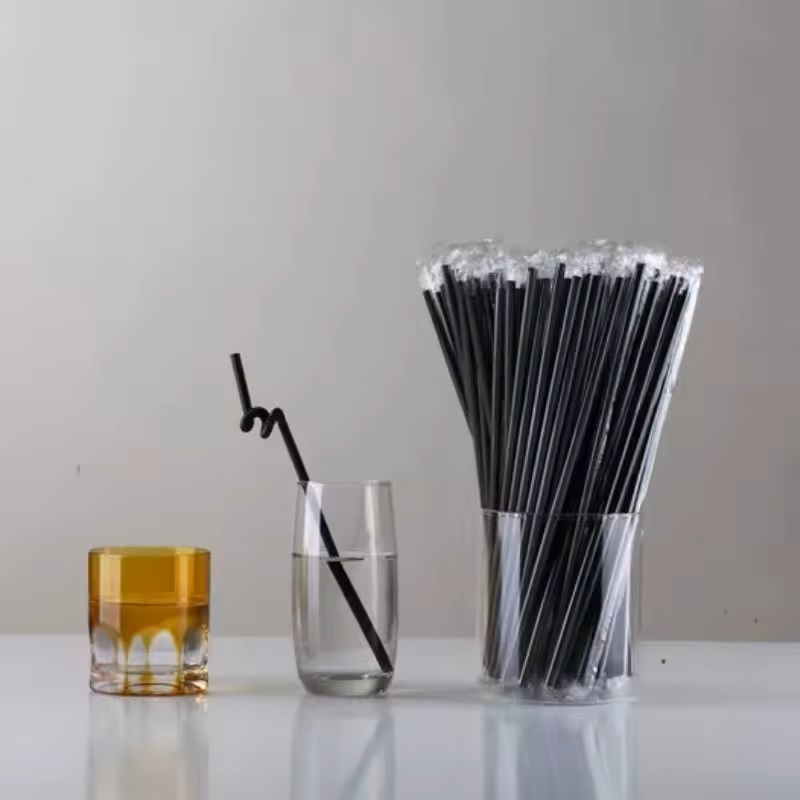 Factory Wholesale custom packaging logo 230*12mm Custom Size Plastic PP drinking Art straws