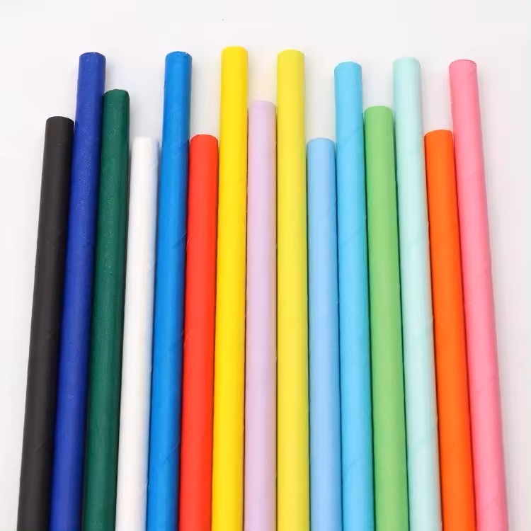 Custom printed paper straws Eco friendly disposable white color kraft biodegradable bubble tea paper straw