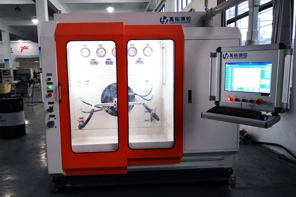 Gear pump factory test bench
