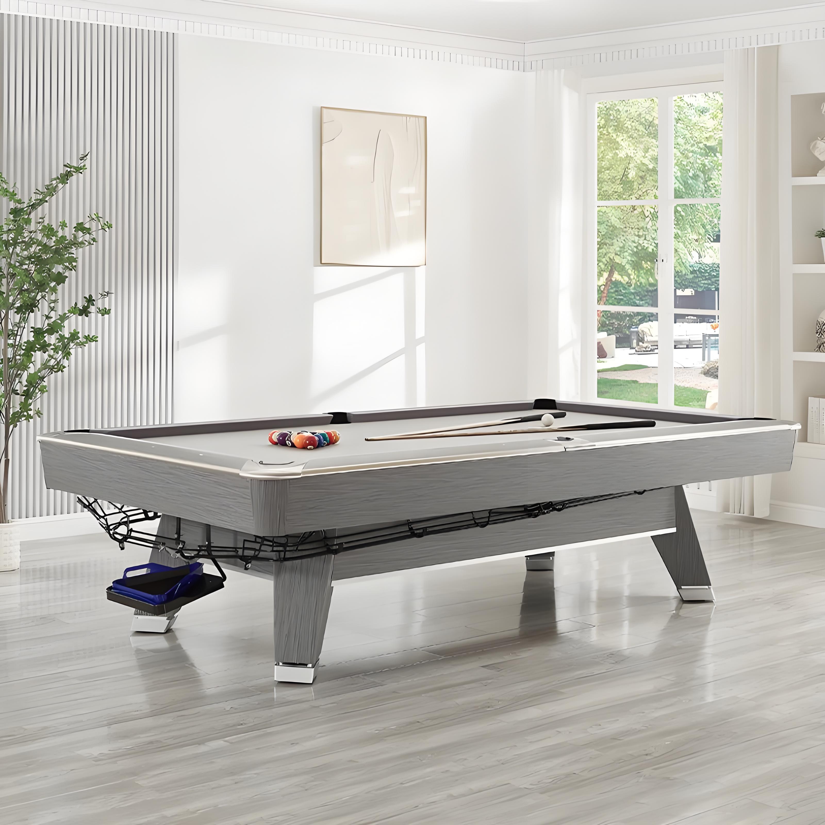 Brand new luxury modern 8-ball billiard table commercial snooker and pool table with solid wood legs and automatic ball return
