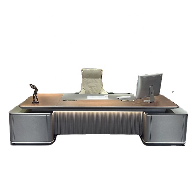 Meuble de bureau de luxe pour PDG, bureau convertible, bureau et table conçus pour les cadres, panneau en bois moderne de qualité supérieure