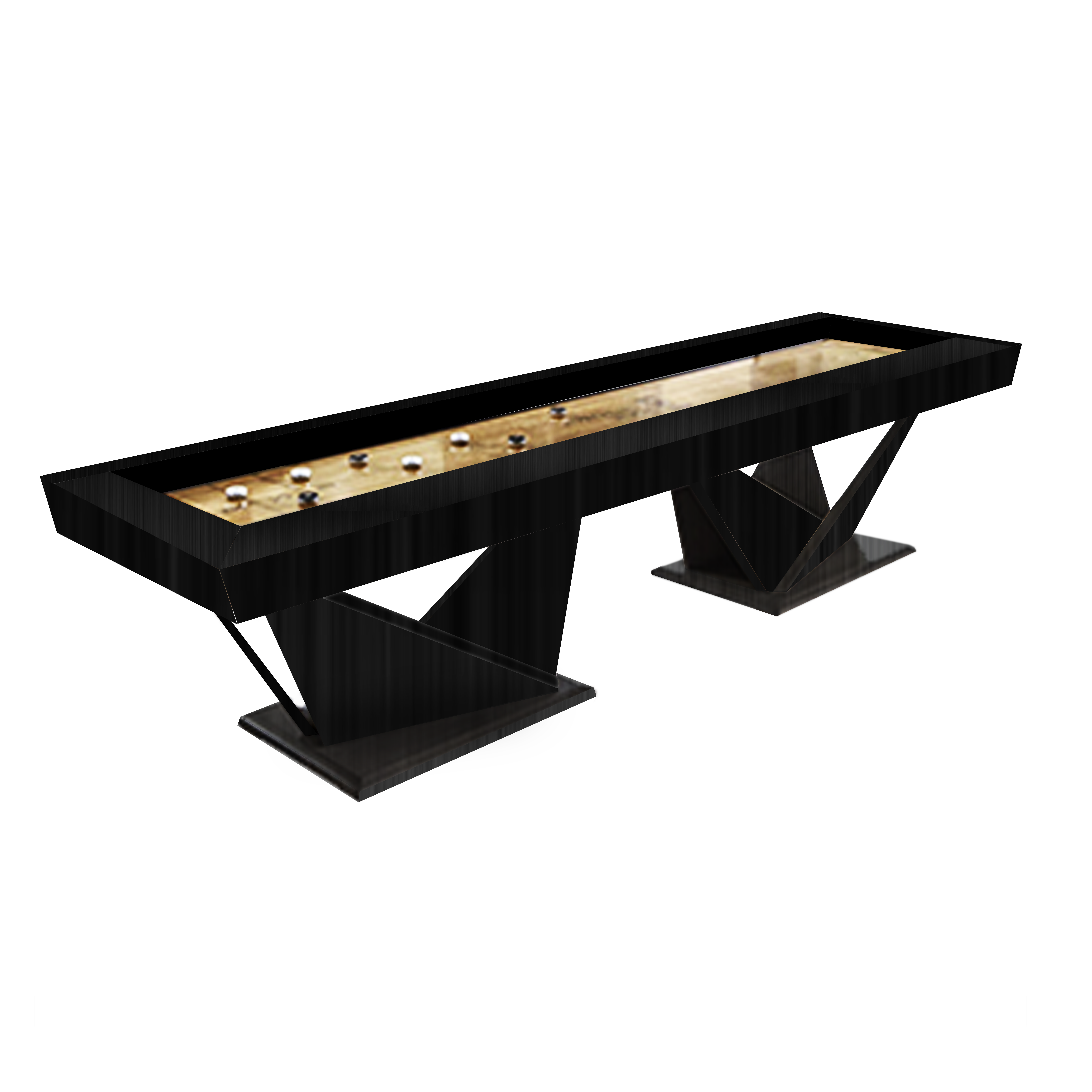 BCS-28 High-end crystal glass shuffleboard table 9ft/12ft/14ft/16ft Indoor shuffleboard stone bumper price Solid wood billiard table