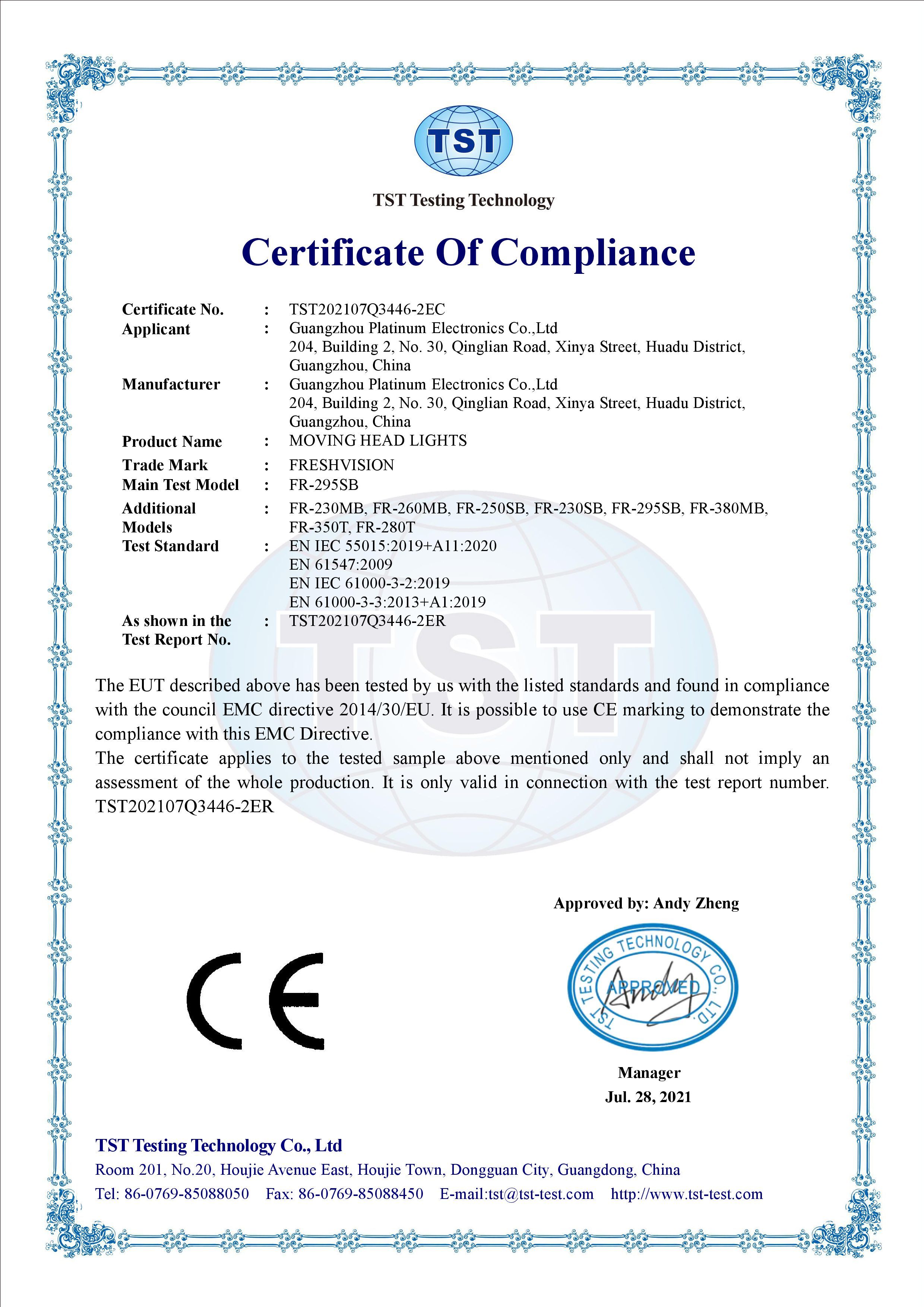 Certificate Of Compliance