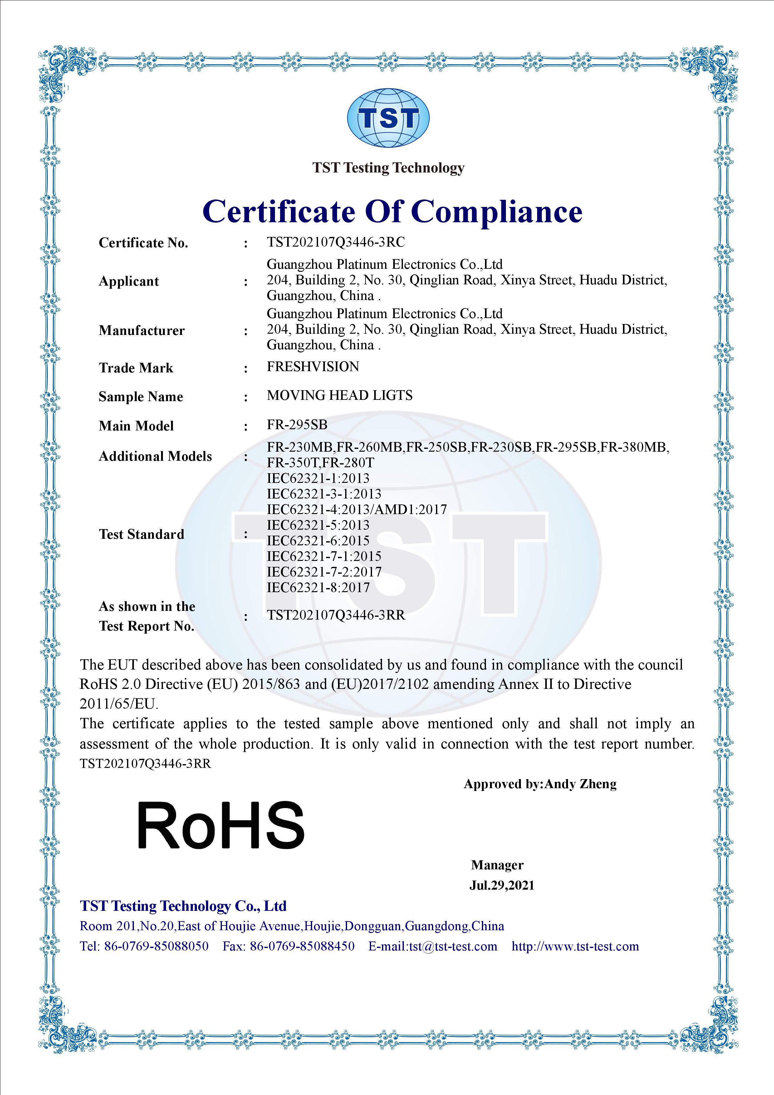 Certificate Of Compliance