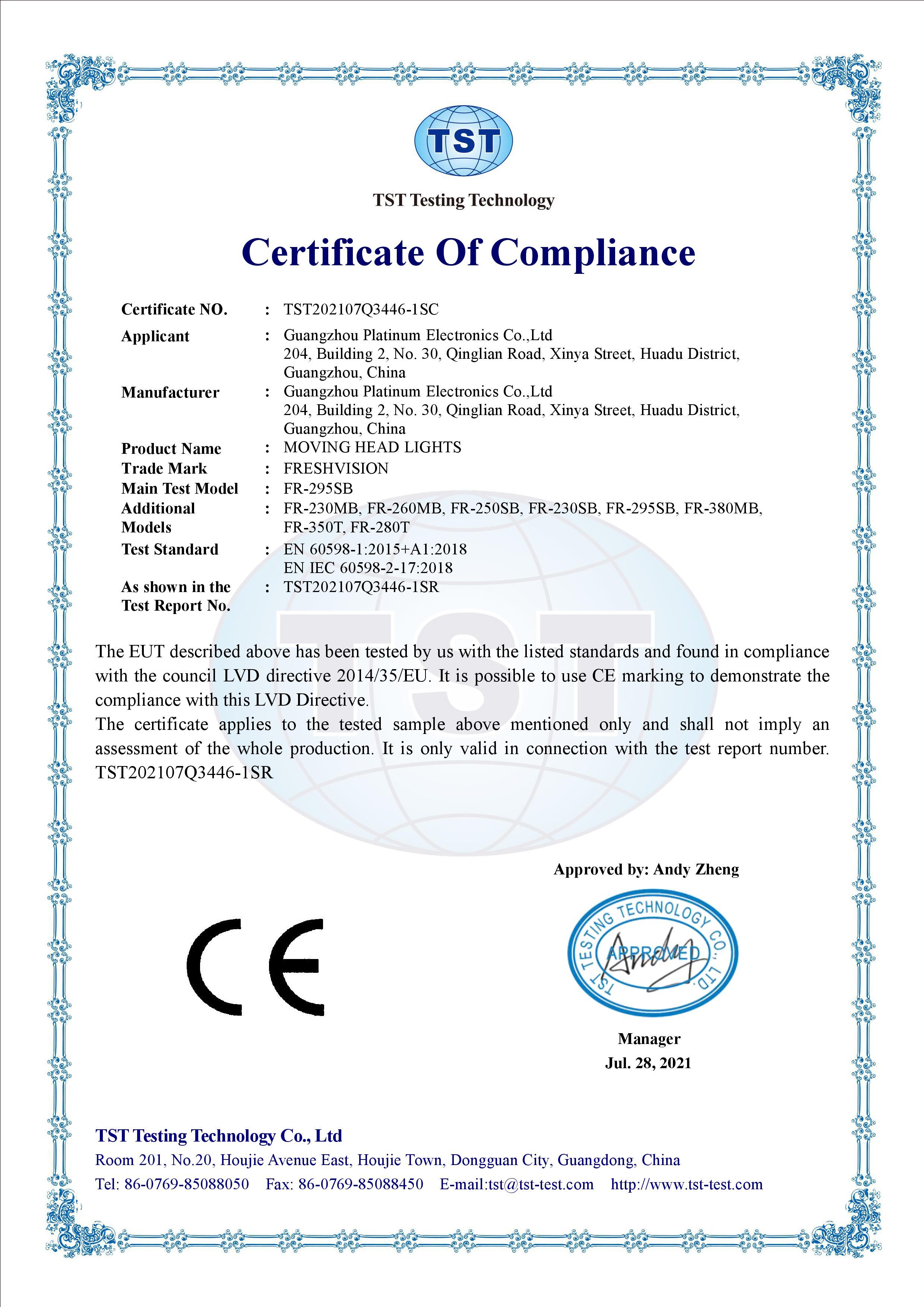 Certificate Of Compliance