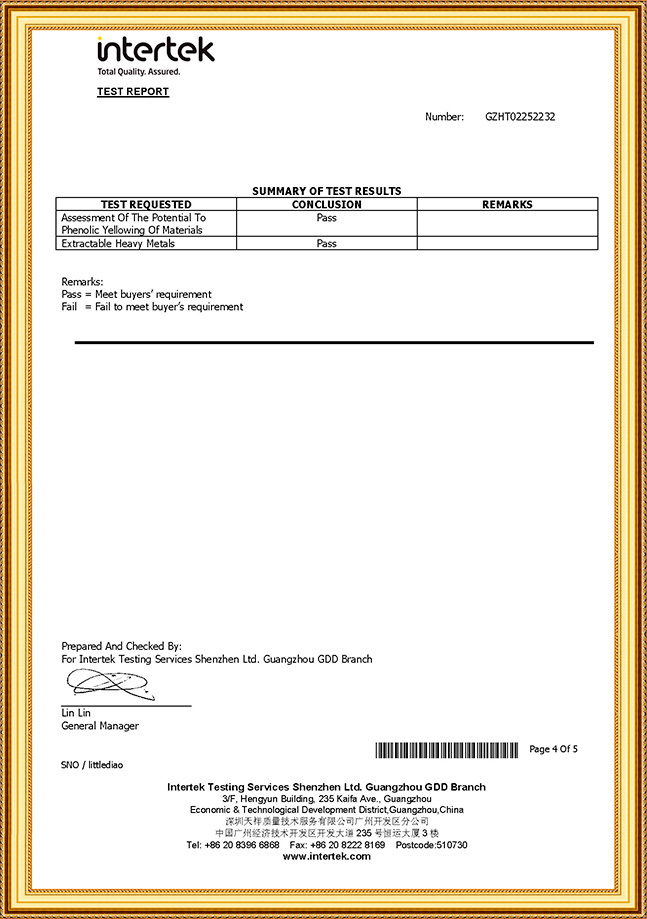 Qualification certificate