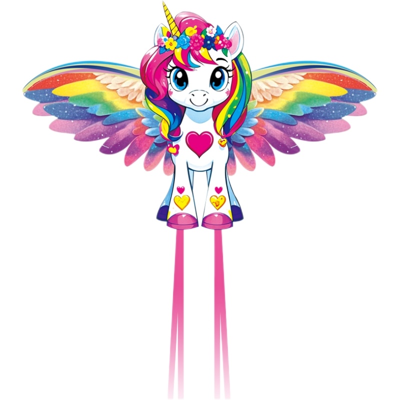 Cloudy Wings Colored Pony Kite