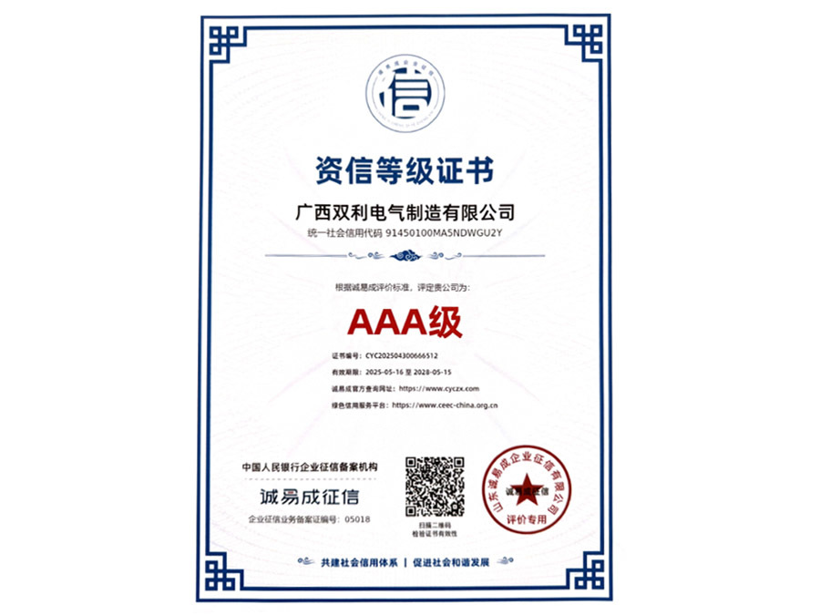 资信等级证书