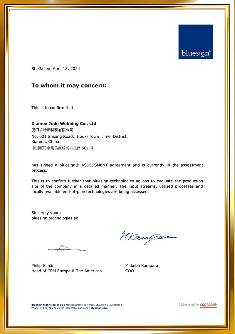 BlueSign Confirmation Letter BlueSign Confirmation Letter
