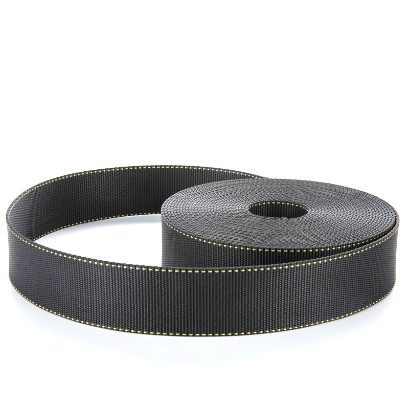 PIA-W-4088 Type 7 PIA Parachute Webbing – 1-23/32" Resin-Treated Black Nylon 66