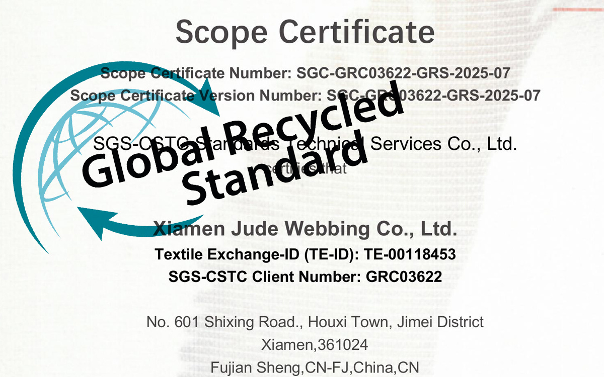 Renewed Our GRS Certification – A Step Forward in Sustainable Webbing Manufacturing Renewed Our GRS Certification – A Step Forward in Sustainable Webbing Manufacturing