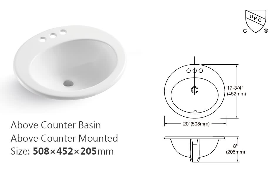 Oval undermount basin
