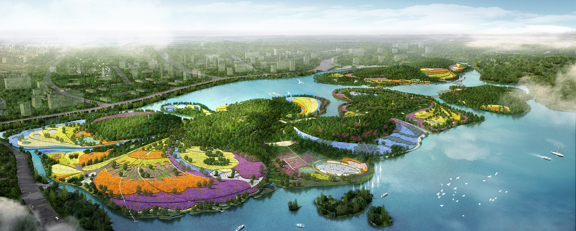 Plan paysage du jardin botanique de Zengchen, Guangzhou, Chine