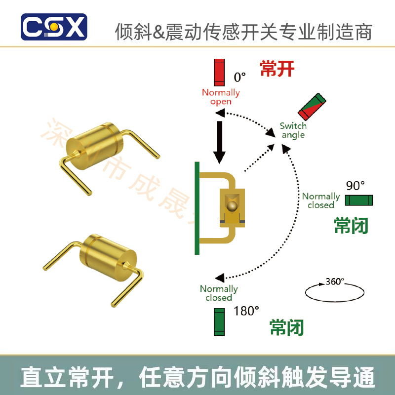 插脚式倾斜开关CSX-SEN-360A-45L