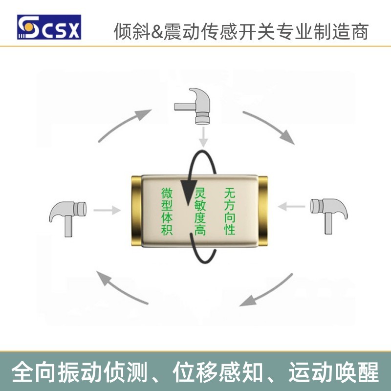 精密贴片震动开关CSX-SEN-300A/180A