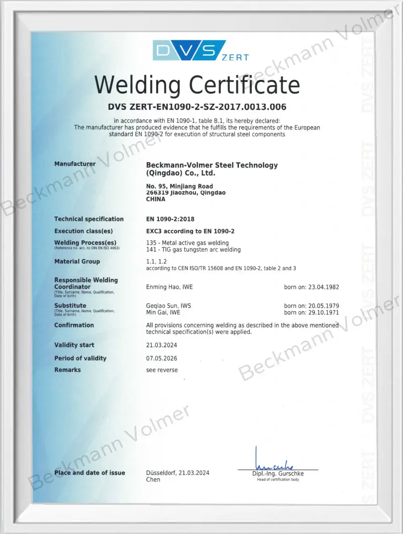 EN1090 Certificate